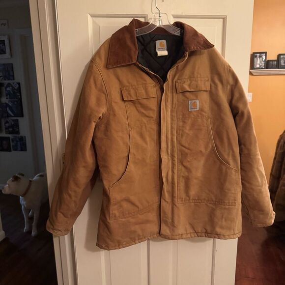 Men’s 2Xl Carhartt Duck canvas Jacket with quilt lining.‎ Zipper front - Picture 2 of 14
